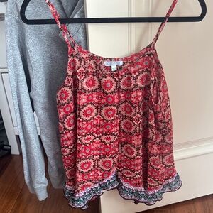 Patrons of Peace Red Floral Print Spaghetti Strap Camisole